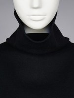 コットンミラノリブ ノースリタートルニット/ブラック