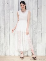 シフォンマキシワンピ/WH