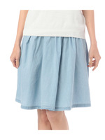 ダンガリーデニムミディースカート/ブルー系(591)