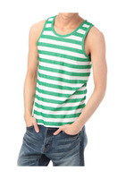 ヘリンボーンボーダータンクトップ/グリーン系(123)