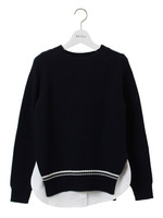 裾リブライン片畔プルオーバー/NVY