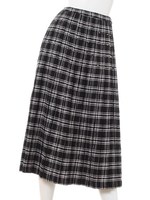 BULL SHIT TARTAN CHECK PLEATS SKIRT/BLACK