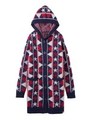 GEOMETRIC KNIT LONG CARDIGAN/NAVY