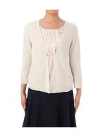 キルトピン付き ラメニットカーディガン/オフホワイト(003)