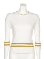 シルク混ラインプルオーバー/WHT