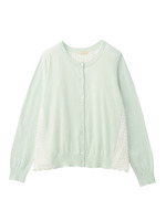 ドビーシフォンニットカーディガン/グリーン系(021)