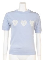 ハートHUGニット/アイスブルー