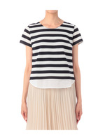 ボーダー切り替えプルオーバー/ベージュ系(352)