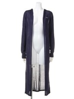Hooded Long Cardigan/Navy