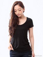 テンセルTシャツ/ブラック