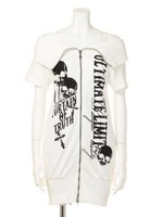 フロントZIPオフショルワンピ/オフホワイト