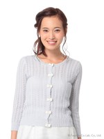 プチリボンボタンカーデ/ネイビー