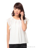 2Way袖フリルプルオーバー/ホワイト