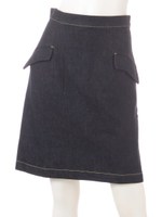 DENIM MINI SKIRT/INDIGO