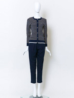 【BONICA dot GARDEN】配色ボーダーカーデ/オフ