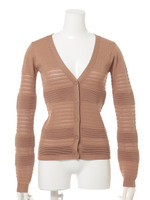 【NINE】透かし編みニットカーデ/オフベージュ