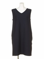 Ｖネックツイルカットソー/ネイビー