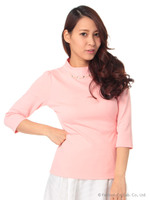 カットハイネックビジュー付P/O/ピンク