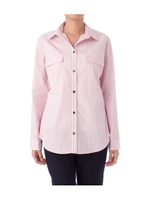 カラフルストライプ開襟シャツ/ブルー系(390)