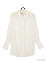 シフォンシャツワンピ/ホワイト