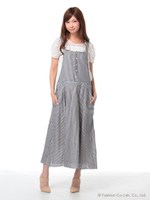 ストライプキャミワンピース/ネイビー