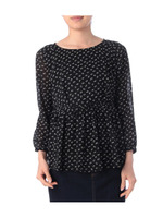 ドロストリボン総柄シフォンブラウス/アイボリー(104)