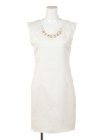 ビッグパールネックレス付タイトワンピース/ブラック