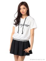 半袖ロゴパーカーＳＫＳＥＴ/シロ×クロ