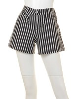 【ANAP】タック入りストライプショートパンツ/WH/BK