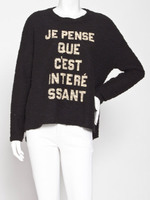 スラブ裏毛ロゴプリントプルオーバー/ブラック