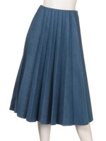 デニムプリーツスカート/SAX