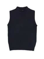 ハイネックノースリーブニットトップス/ブラック