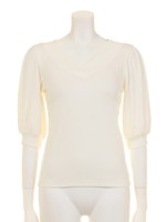 バックリボンVネックTOPS/ブラック