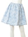 フラワージャガードタックスカート/サックス