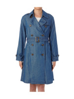 ベルトつきダブルデニムコート/ネイビー(093)