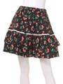 Cherry Frill Skirt/Black