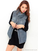 【ANAP】デニムダウンベスト/BL