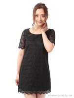 オーガンジーレースワンピース/ネイビー