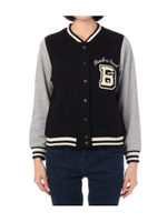 スタジャン風スウェットカーディガン/レッド系(063)