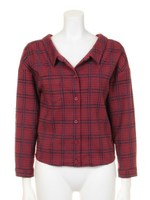 バックリボンチェックブラウス/BLK