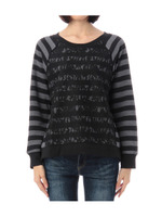 レース切り替えスウェットプルオーバー/ブラック(319)