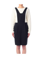 ワッフル織りストレッチジャンパースカート/ネイビー(093)