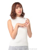 総針ハイネックトップス/ブラック