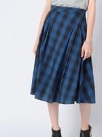 GIZAチェック アシメトリータックスカート/ブルー(292)