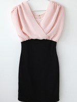 [キリカエミニワンピース]ギャザーブラウス&タイトスカートキリカエミニワンピース/ピンク