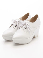 【REZOY】厚底ワンヒールレースアップブーティ/ブラック