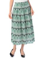 エスニック柄マキシスカート/オレンジ(167)