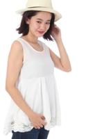 コットンレースティアードブラウス/オフホワイト(003)