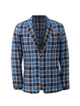 シャーリングチェックジャケット/ブルー系(292)