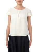 ツイストスリーブジョーゼットブラウス/ホワイト(001)